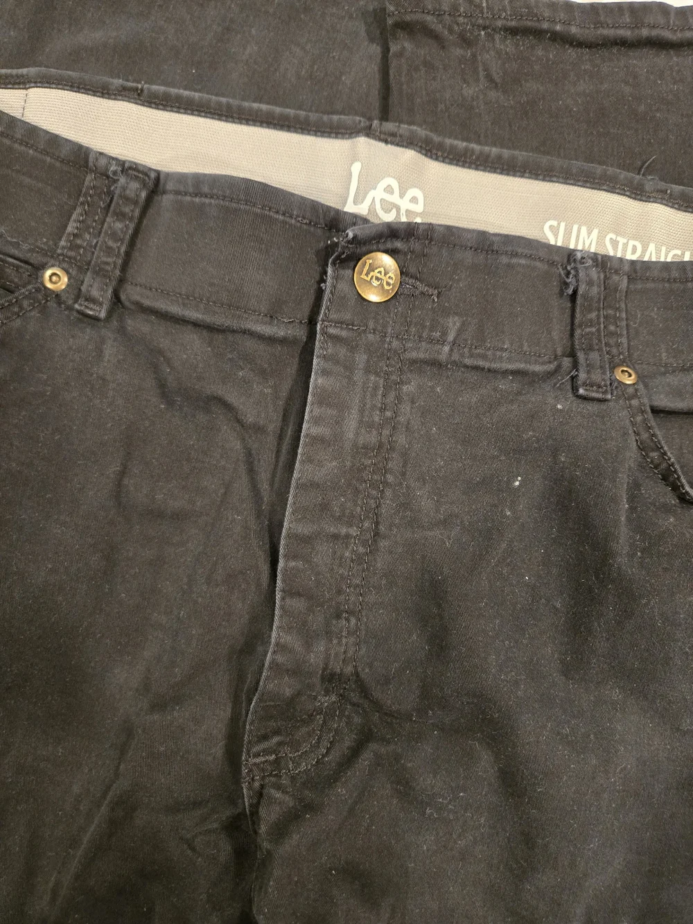 *Lee* Slim Straight Black Jeans